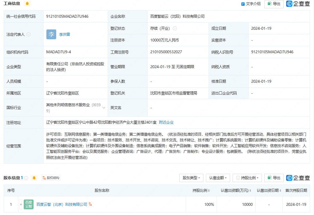 智能云落子沈陽 1億注冊資本背后的戰略版圖與行業新格局